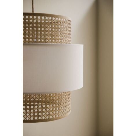 Plafonnier en rotin Satu SKLUM Beige Lin