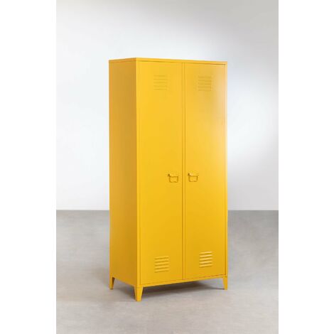 SKLUM Armoire à Casiers 2 Portes Métalliques Pohpli Jaune Curry