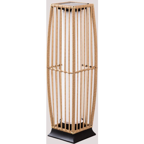 Sklum – Lampadaire d'extérieur solaire en rotin synthétique – Hauteur 68 cm – Éclairage automatique – Batterie rechargeable – Design élégant (1/5)