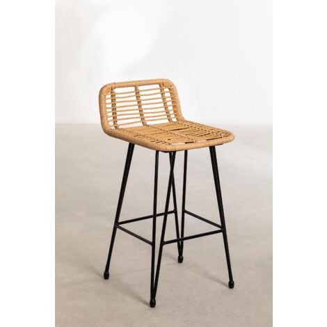 Tabouret bas en rotin Yarom - SKLUM