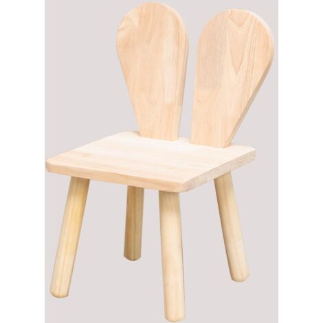 Sklum – Chaise enfant en bois de pin – Dossier oreilles de lapin – Dimensions 44x28,2x25 cm – Pour chambres et salles de jeux (1/5)