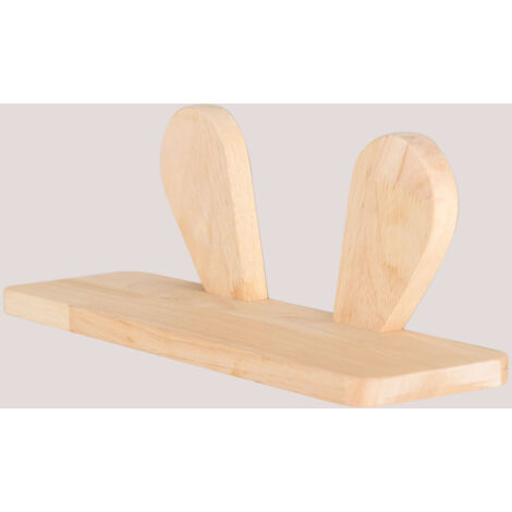 Sklum – Étagère murale en bois de pin Buny – Dimensions 12x35x10 cm – Design oreilles de lapin – Pour chambre d'enfants et salles de jeux (1/5)