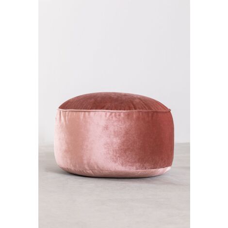 Pouf coffre rond Ringo en velours Rose