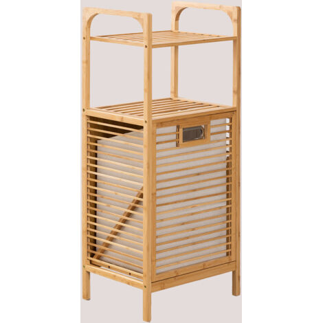 Panier à Linge 198L En Bambou à 4 Compartiments - Avec Sacs Amovibles - Pour Salle De Bain, Buanderie - Design Moderne