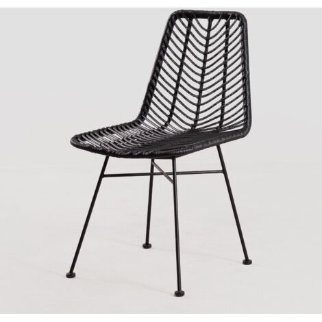 Chaise de jardin en rotin Gouda Colors SKLUM Noir (1/5)