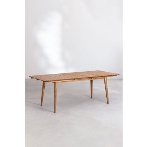 Table de jardin extensible 160/220 x 90 cm en bois d'acacia foncé