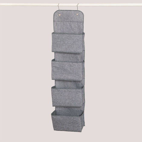 Organisateur Penderie Fdit 4 étagères - Rangement Vêtements Avec Tiroir Gris