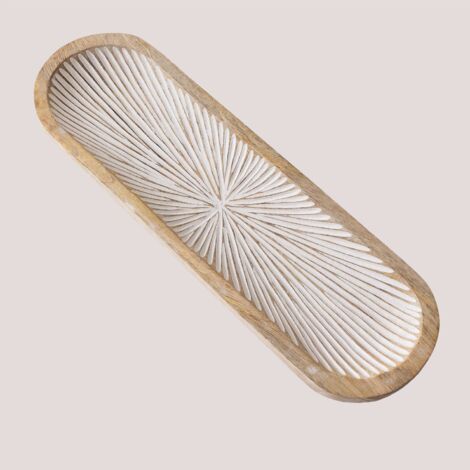 Sklum – Plateau décoratif en manguier – Dimensions 3 cm x 45,5 cm x 13 cm – Unique avec nuances naturelles – Pour décoration intérieure