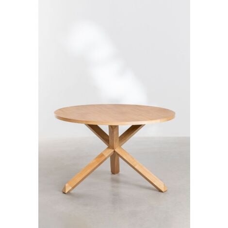 Table à manger ronde Ø120 cm en MDF et bois Mieren SKLUM