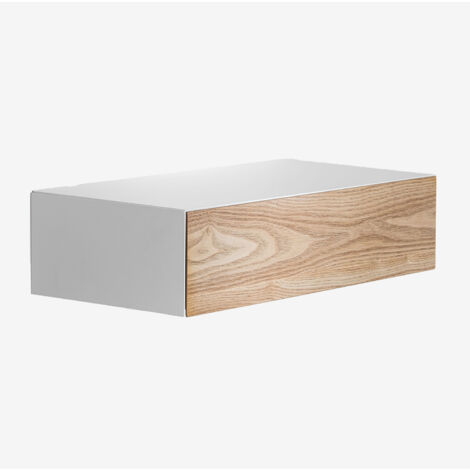 Sklum – Console murale Florens – MDF naturel – Dimensions 15cm x 60,5cm x 30cm – Tiroir intégré pour rangement organisé (1/5)