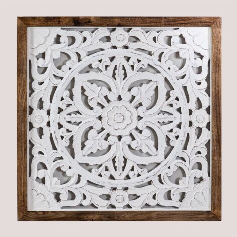Décor à suspendre en bois 22 x 22 cm - couronne de Fleurs - La Poste