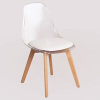 Chaise transparente avec coussin Nordic SKLUM Polycarbonate - Bois - Transparent