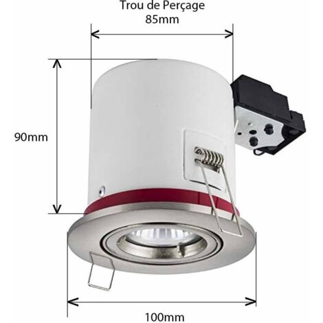 5 Spots BBC Orientable INOX IP20 + Ampoule GU10 5W Blanc Neutre +