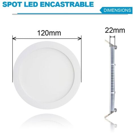 Spot Encastrable LED 6W Rond Extra-Plat Blanc Chaud 3000K