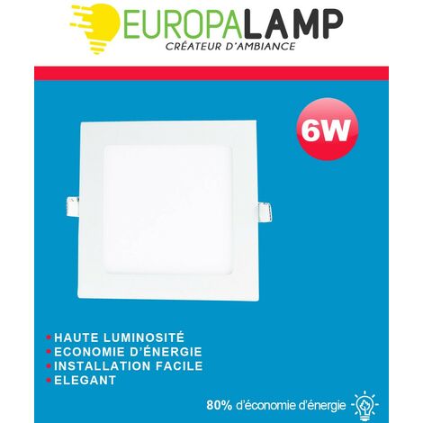 Spot Encastrable LED Carre Extra-Plat 6W - Blanc Neutre 4500K - Brico Privé