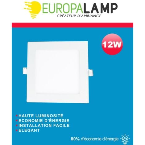 Spot Encastrable LED Carre Extra-Plat 12W - Blanc Neutre 4500K