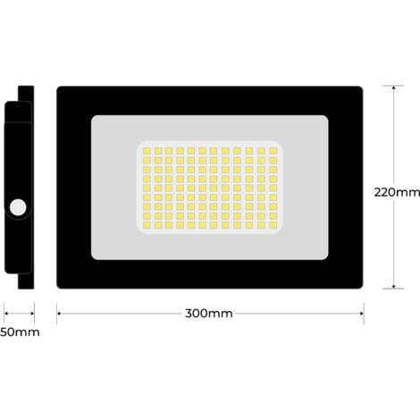 2 Projecteurs LED 100W Ipad Blanc chaud 3000K Haute Luminosité