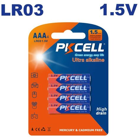 4 Piles LR03 Ultra Alcaline PKCell 1.5V