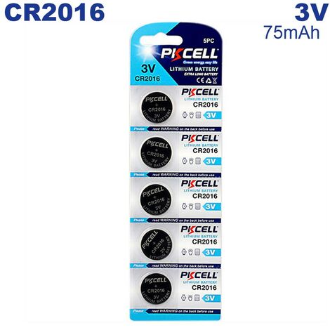 CR2016 Lot de 10 piles bouton au lithium 3 V CR 2016 