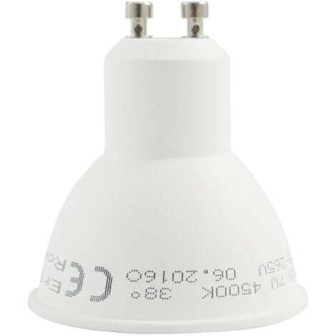 10 Ampoules GU10 7W eq. 50W Blanc Naturel 4500k Haute Luminosité
