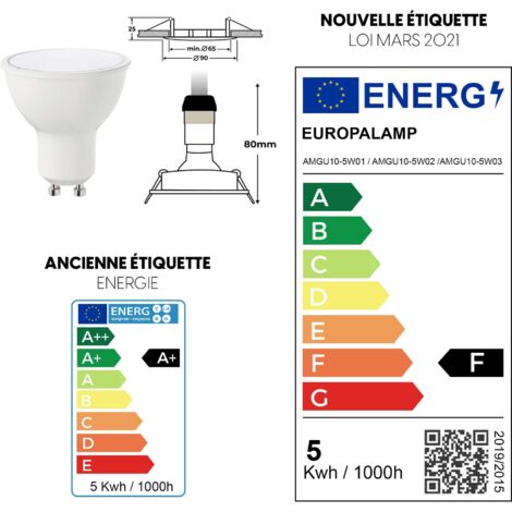 15 Spots LED 5W Encastrable et orientable complet en Alu brossé