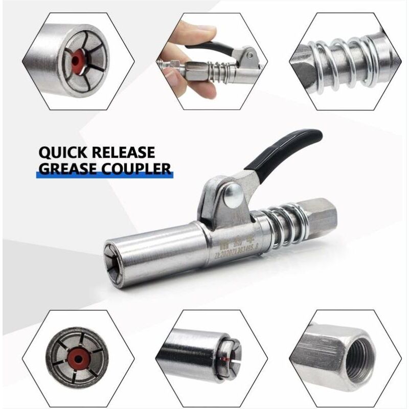 2X Coupler G Pour Pompe à Graisse Avec Tuyau Flexible,avec Tous Les Pistolets Graisseurs 18