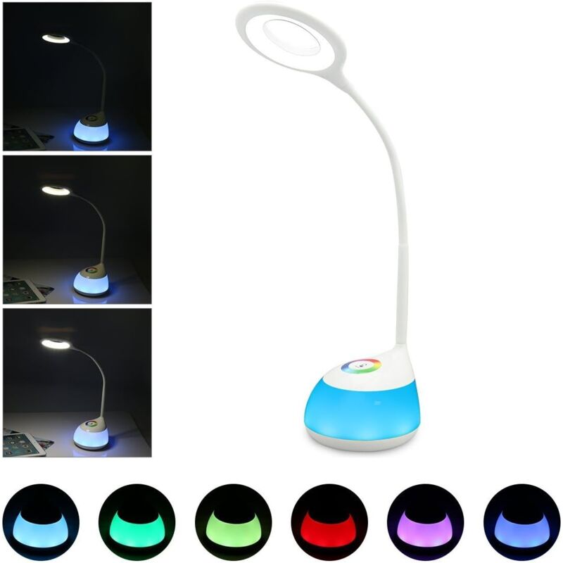 Lampe De Bureau Sans Fil YNDD - Avec Heure, Calendrier, Température - 7W LED Dimmable