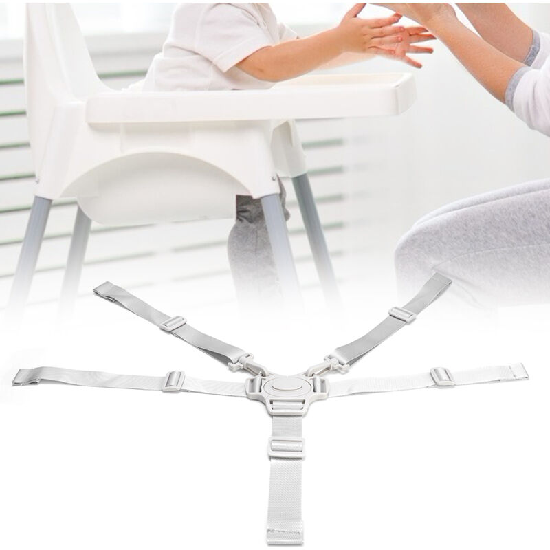Harnais De Sécurité Bébé 5 Points - Réglable, Pour Poussette, Chaise Haute, Siège Auto, En Nylon Confortable