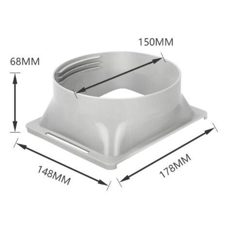Connecteur Tuyau Échappement Climatiseur Mobile – Adaptateur Carré 15 Cm ABS Pour Évacuation Portable