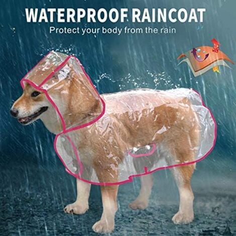 Imperméable pour chiens, imperméable, coupe-vent, avec capuche, pour chiens de petite et moyenne taille, L-
