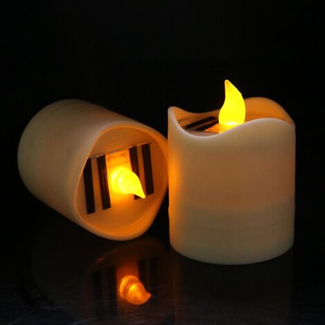 6 Pcs Bougies LED, Bougie Solaire Flamme,Bougies à LED -Réaliste et Bright, Puissance de la Solaire,Scintillement,étanche, pour Votive Table Party Anniversaire Mariage Noël-
