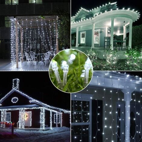 100M 600 LED Guirlandes Lumineuses Carnaval Mariage Extérieur Jardin Intérieur Éclairage, Guirlande LED Guirlande Lumineuse Guirlande Pour Arbre De Noël Décoration Gazebo Guirlande, Blanc Froid-