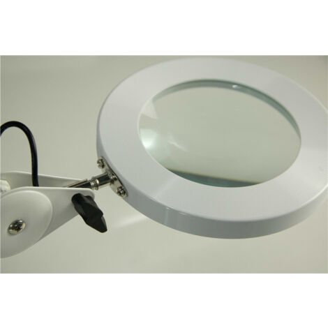 Lampe loupe, lampe de travail - pince en métal, bras pivotant, éclairage à intensité variable en mode 3 couleurs [Classe d'efficacité énergétique E] -