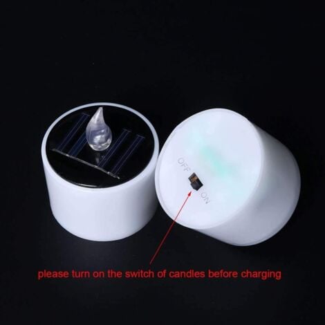 6 bougies solaires scintillantes alimentées par l'énergie solaire sans flamme LED bougie thé parfait pour Noël, décoration de la Saint-Valentin, pièce maîtresse de fête, anniversaire, mariag-