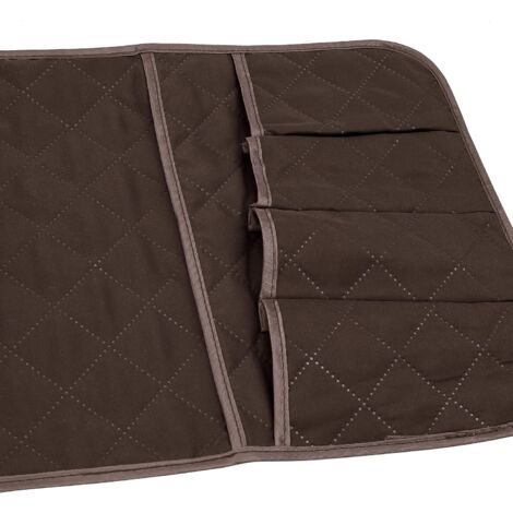 Organiseur D'Accoudoir De Canapé 5 Poches – Support Antidérapant Télécommande, Téléphone, Livres – Feutre Résistant Gris/Marron/Noir Sacoche Accoudoir Sofa Télécommande