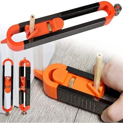 Jauge De Contour PréCise Avec Serrure, Jauge De Contour De RèGle De TraçAge De Profil Pour Le Travail Du Bois, Duplicateur De Contour De Forme, Outil Indispensable Pour Bricoleur, Construction-TREETAL