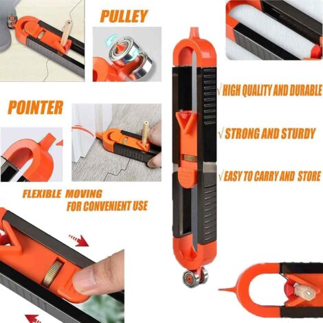 Jauge De Contour PréCise Avec Serrure, Jauge De Contour De RèGle De TraçAge De Profil Pour Le Travail Du Bois, Duplicateur De Contour De Forme, Outil Indispensable Pour Bricoleur, Construction-TREETAL