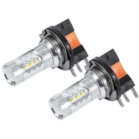 2 Ampoules LED H15 80W - Phares, Feux De Jour, Antibrouillard, Haute Luminosité, Économie D'Énergie, 60000h