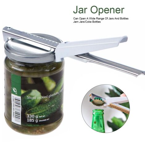 Ouvre-bocal Réglable En Acier Inoxydable - Pour Ouvrir Facilement Tous Les Pots Et Bouteilles, Jusqu'à 3.7 Cm