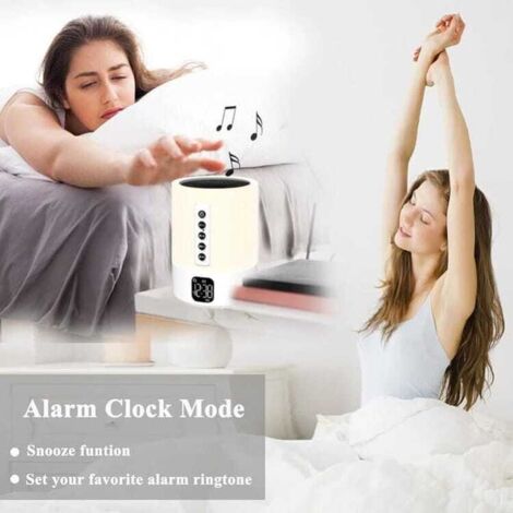 Réveil Enceinte Bluetooth 5 En 1 - Lampe De Chevet, Bruit Blanc, Lecteur MP3 - Cadeau Parfait