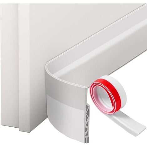 Boudin de Porte, Bas de Porte en Silicone Souple, Bas de Porte Isolant Phonique Porte, Boudin de Porte Isolant Froid, Blanc 1mx50mm