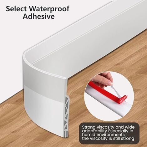 Boudin de Porte, Bas de Porte en Silicone Souple, Bas de Porte Isolant Phonique Porte, Boudin de Porte Isolant Froid, Blanc 1mx50mm