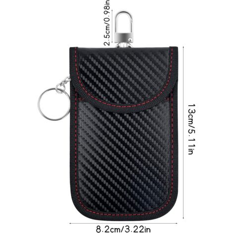 2 Pochettes Anti-piratage Faraday - Pour Clés De Voiture - Bloque Les Signaux RFID