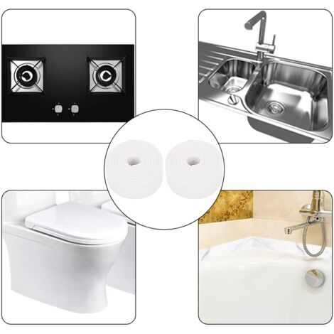 Ruban Adhésif Blanc Fixend Lot De 3 Rouleaux De Ruban Adhésif à Calfeutrer étanche Pour Joint Salle De Bain Blanc