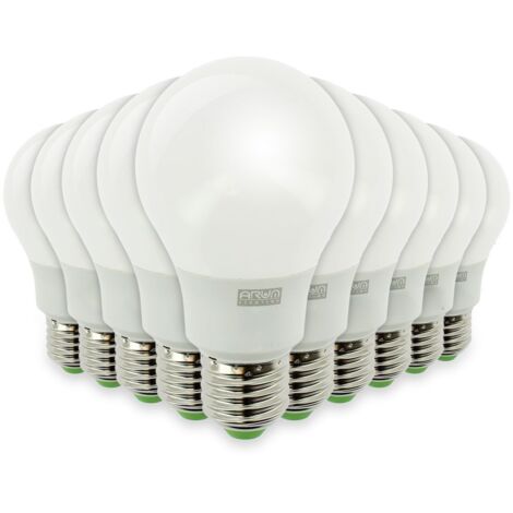 Set di 10 lampadine LED E27 8W eq 60W 806lm Température de Couleur: Bianco caldo 2700K