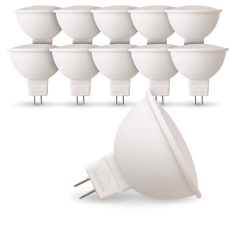 Set di 10 lampadine LED GU5.3 MR16 12V 5W Eq 40W  Température de Couleur: Bianco caldo 2700K