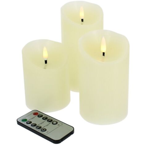 Set di 3 candele LED a fiamma 3D con telecomando