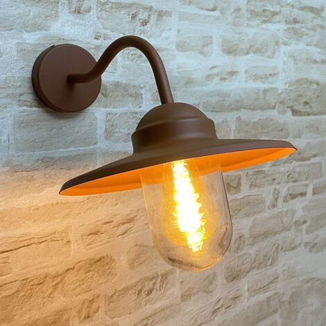 Lampada da parete E27 collo di cigno COLY Antique opaco IP44