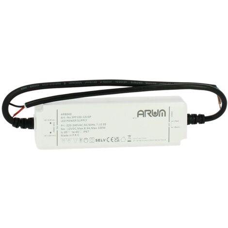 Trasformatore LED IP67 SELV 100W 220V 12V/DC 8.3A Impermeabile (1/3)