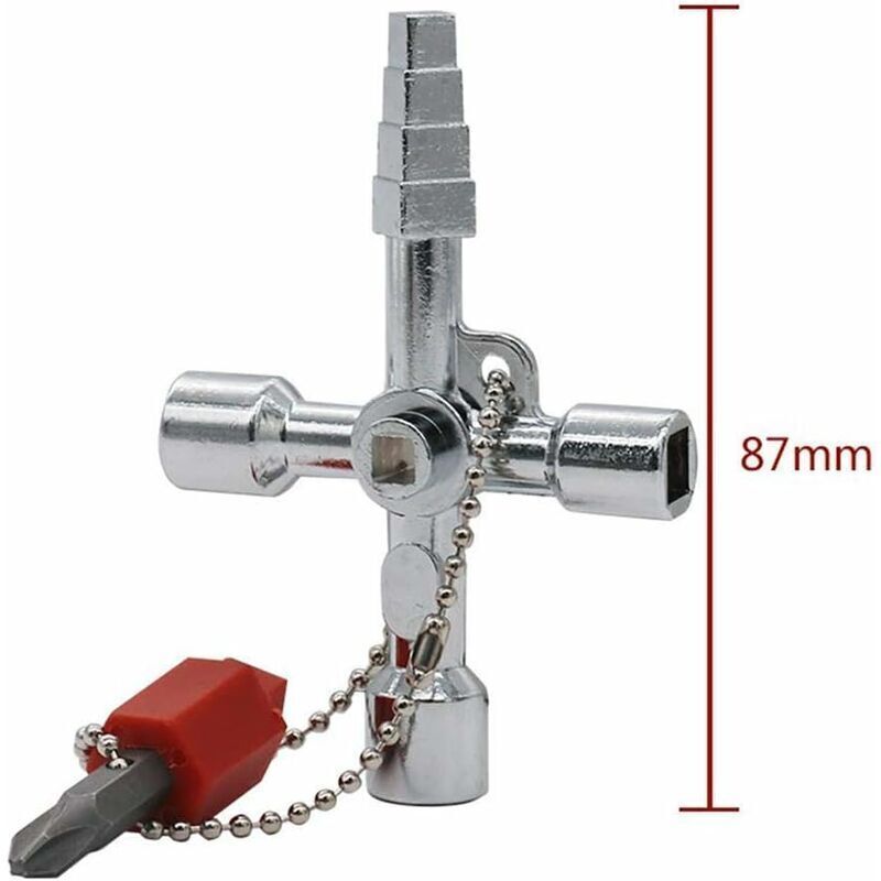 Clé Triangulaire Pour Ascenseur ReachMall - 100 Mm (aussi 200/300 Mm), Métal Robuste, Pour Ouverture De Porte D'ascenseur Et Accès Technique - 4
